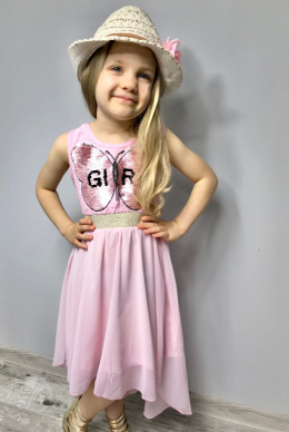 Sukienka dziewczęca tiulowa z trenem BUTTERFLY