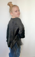 Welurowa tunika dziewczęca kolor czarny