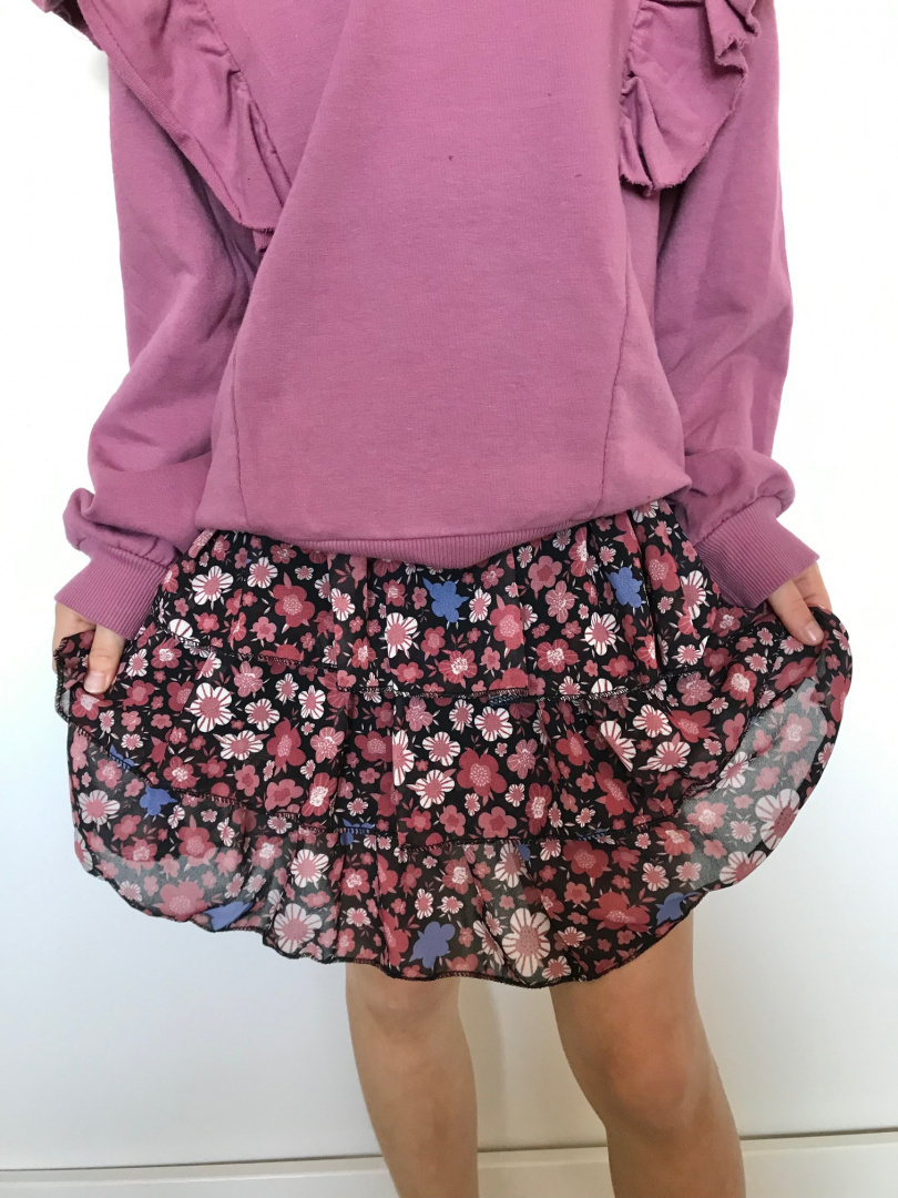 KOMPLET dziewczęcy jesienny bluza i spódnica ~lila