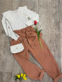 Spodnie dziewczęce sztruksy- róż