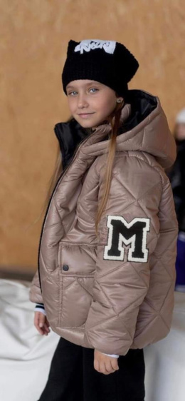 Stylowa kurtka zimowa dla dziewczynki -beż