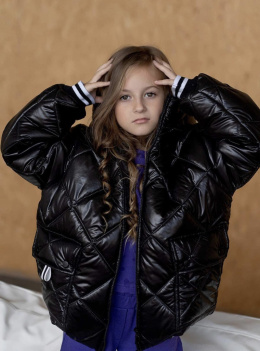 Stylowa kurtka zimowa dla dziewczynki -czarna