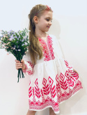 Sukienka dziewczęca wizytowa KOMUNIA- amarant