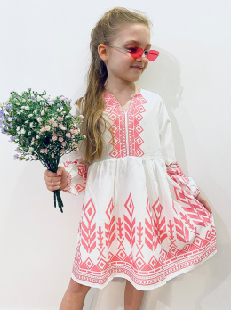 Sukienka dziewczęca wizytowa KOMUNIA - jasny róż