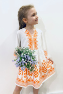 Sukienka dziewczęca wizytowa KOMUNIA- pomarańcz