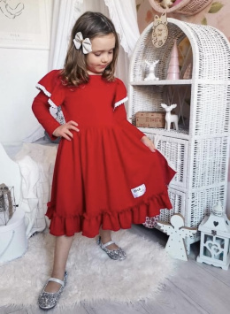 Sukienka świąteczna dla dziewczynki - czerwień