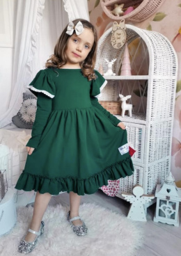 Sukienka świąteczna dla dziewczynki-zieleń