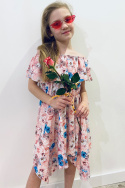 Sukienka wizytowa dziewczęca HISZPANKA jasny róż