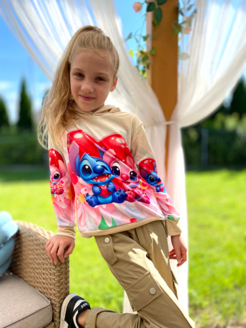 Bluza welurowa LILO &STITCH beż