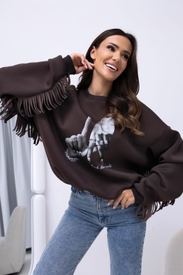 Damska bluza oversize By Sisi czekoladowy