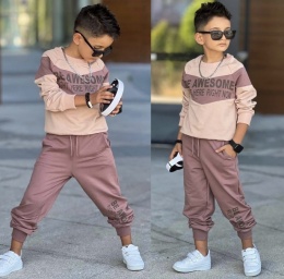 Dres chłopięcy BAM BAM 2 elementy beż dres dla chłopca