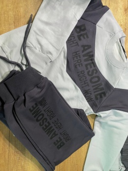 Dres chłopięcy BAM BAM 2 elementy popiel dres dla chłopca