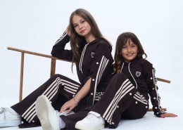 Stylowy komplet dresowy dla dziewczynki brąz