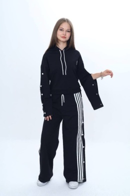 Stylowy komplet dla dziewczynki dresowy czarny