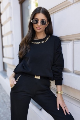 Dres damski czarny Luxury by Sisi z łańcuchem