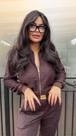 Dres damski koronkowy By Sisi brąz czekoladowy